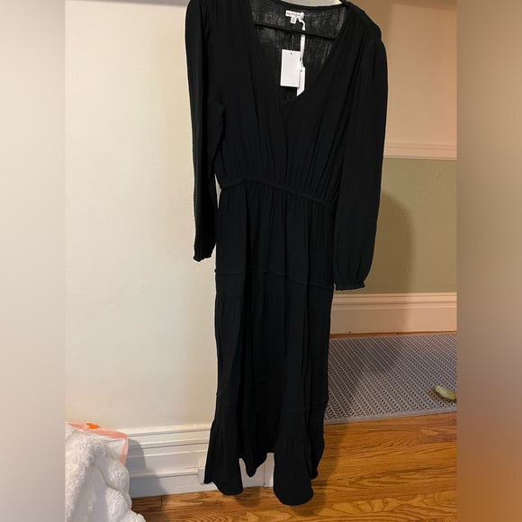 Black tiered cotton maxi dress, size M, new w/ tags! From Nordstrom, never worn - Picture 2 of 4